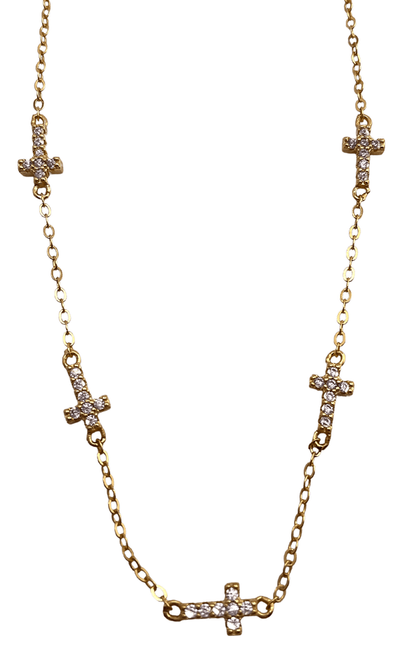 Five Cross Station Necklace Necklaces Weisinger Designs
