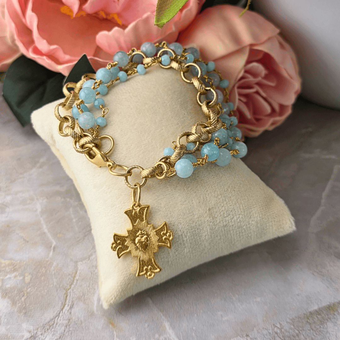 Four Strand Bracelet with Cross Bracelet Parker Madison