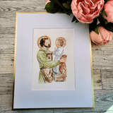 Framed Watercolor Prints Joseph and Jesus Books Jen Culotta Faithful Designs