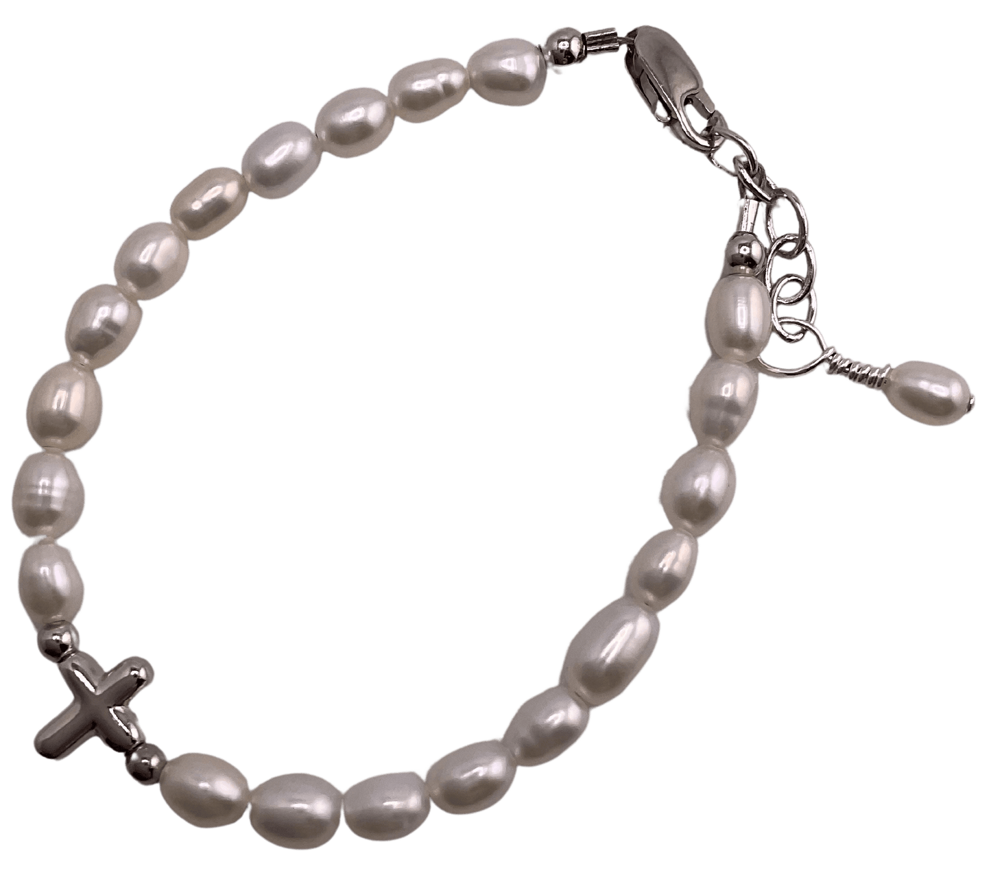 Sister Dulce Gift Shop, Catholic Store, Religious Store, Catholic Jewelry, Religious Jewelry, Pearl Bracelet With Cross 