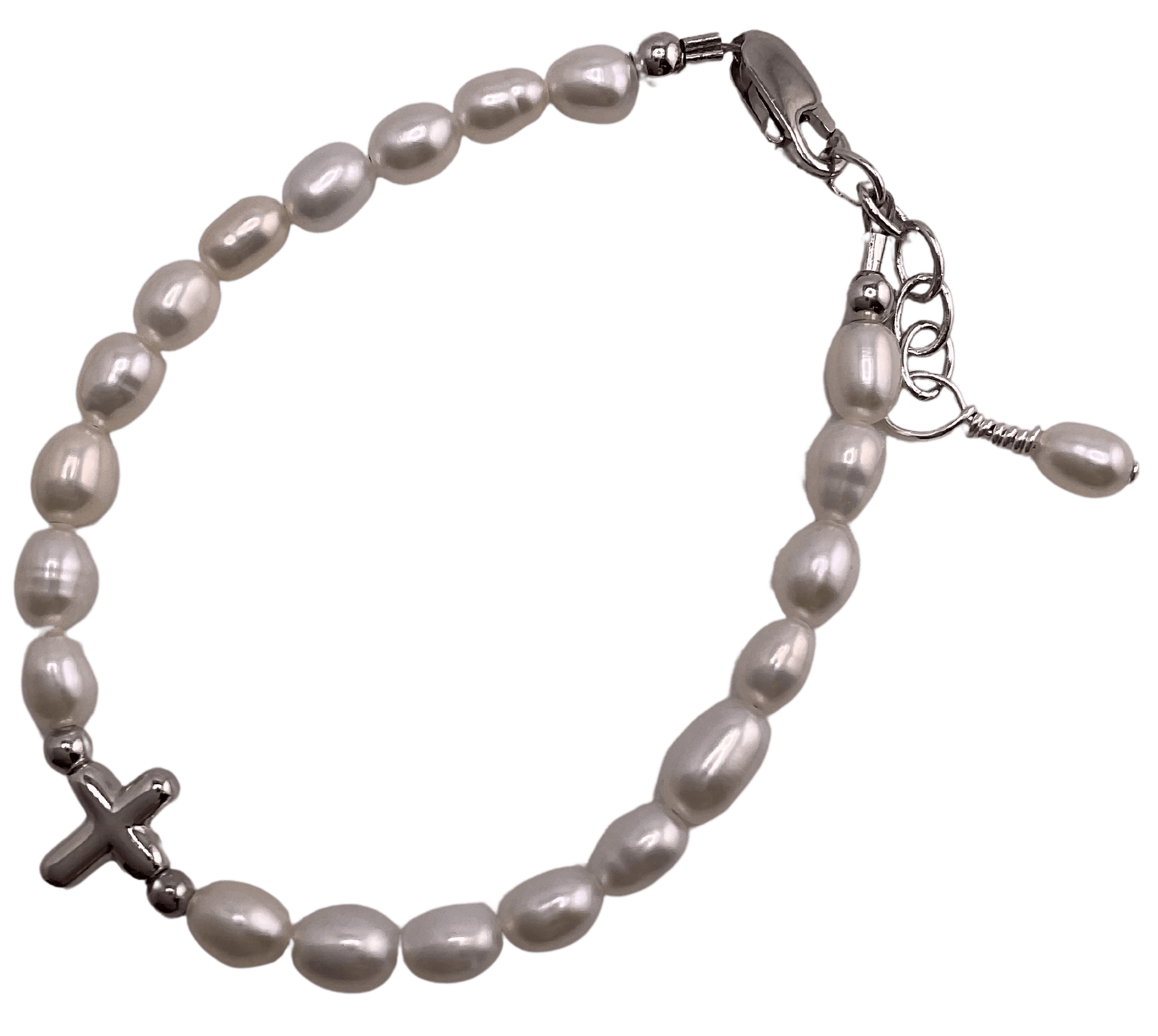 Sister Dulce Gift Shop, Catholic Store, Religious Store, Catholic Jewelry, Religious Jewelry, Pearl Bracelet With Cross 