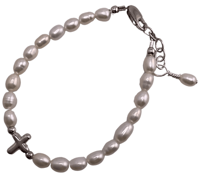 Sister Dulce Gift Shop, Catholic Store, Religious Store, Catholic Jewelry, Religious Jewelry, Pearl Bracelet With Cross 