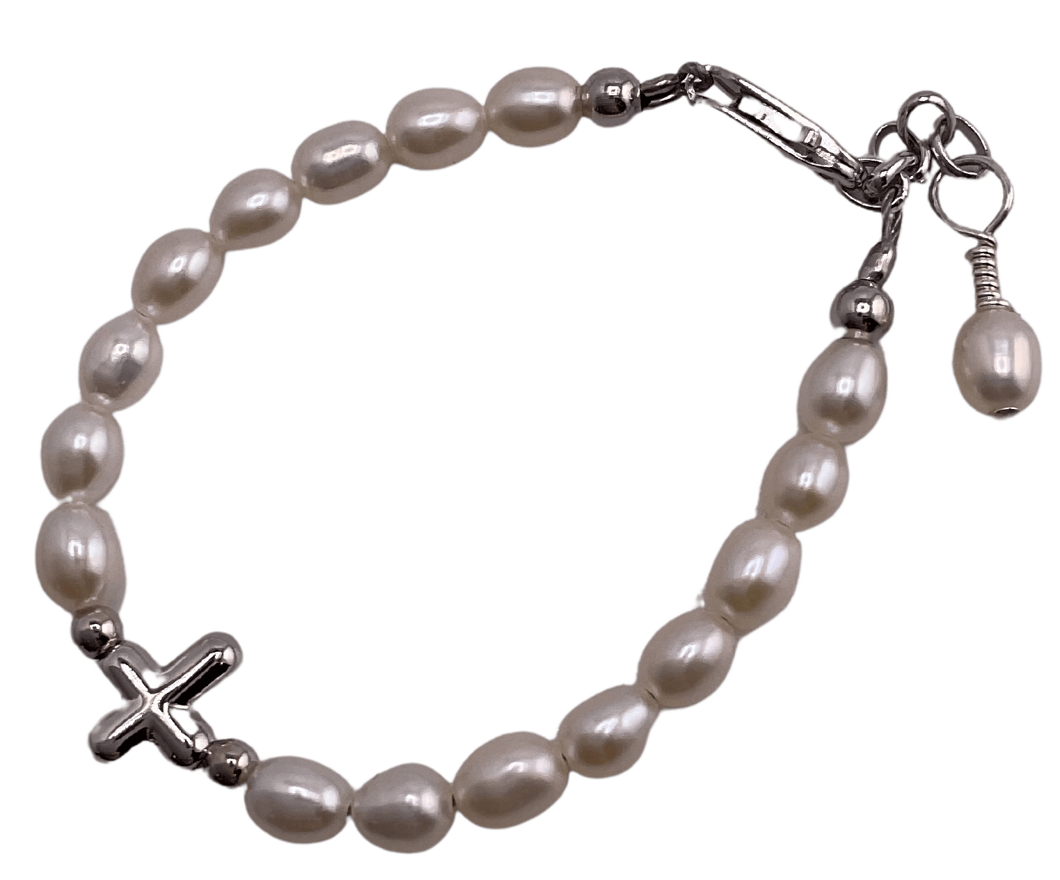 Sister Dulce Gift Shop, Catholic Store, Religious Store, Catholic Jewelry, Religious Jewelry, Pearl Bracelet With Cross 