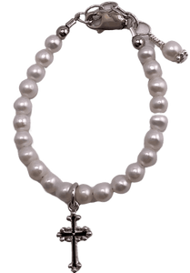 Sister Dulce Gift Shop, Catholic Store, Religious Store, Catholic Jewelry, Religious Jewelry, Pearl Bracelet With Cross