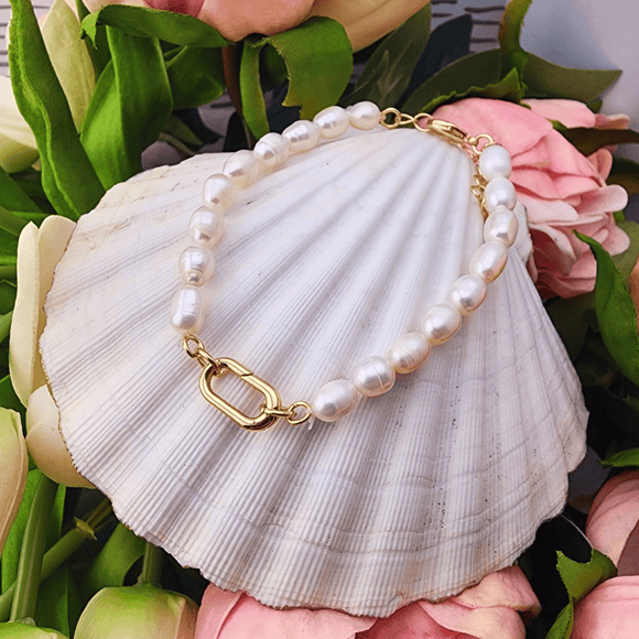 Freshwater Pearl Charm Bracelet Bracelet Canvas