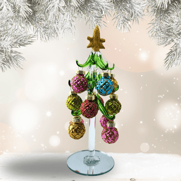 Glass Tree With Ornaments Style A Christmas Decor, Ornaments 180Degrees