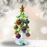 Glass Tree With Ornaments Style B Christmas Decor, Ornaments 180Degrees