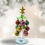 Glass Tree With Ornaments Style C Christmas Decor, Ornaments 180Degrees