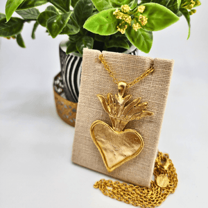 Gold Sacred Heart Necklace Necklace Susan Shaw