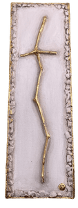 Gold Stick Cross With Stones Canvas Artwork LeLe Mudd