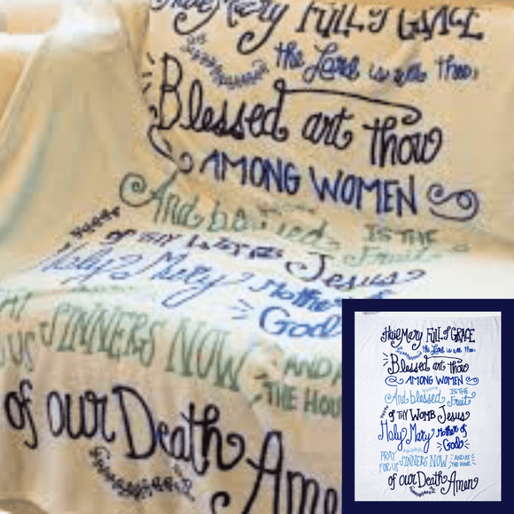 Hail Mary Prayer Throw Blanket Accessory Cypress Springs Gift Shop