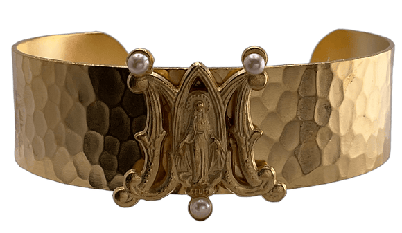 Hammered Gold Auspice Maria Cuff Bracelet Bracelet Weisinger Designs