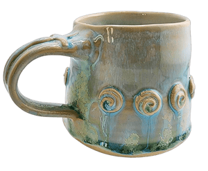 Hand Made Rosary Mug - Light Turquoise, Green and Cream Mug Nina Cork