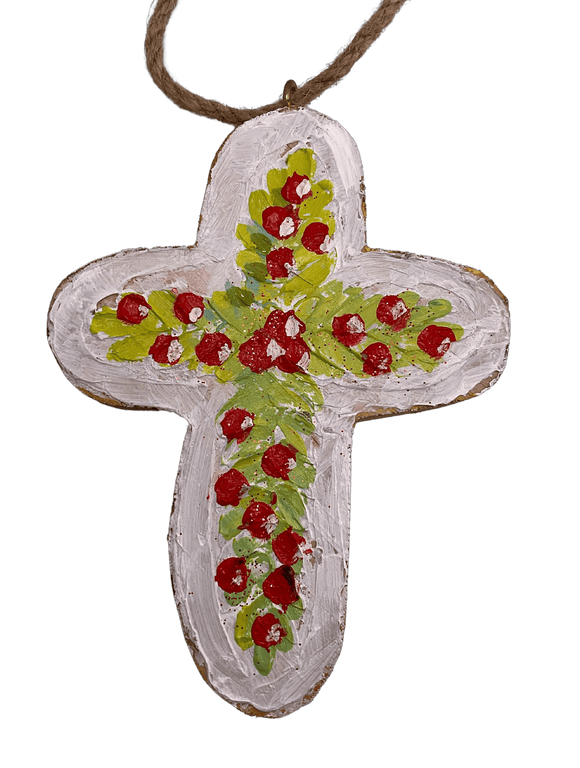 Holly Cross Ornament, ister Dulce Gift Shop, Catholic Store, Religious Store, Catholic Christmas, Religious Christmas