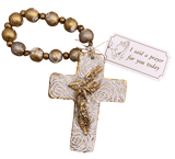 I Said A Prayer For You Cross Gold Beads Cypress Springs Gift Shop