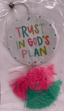 Inspirational Car Air Freshener Trust in God's Plan Car Accessory Mary Square