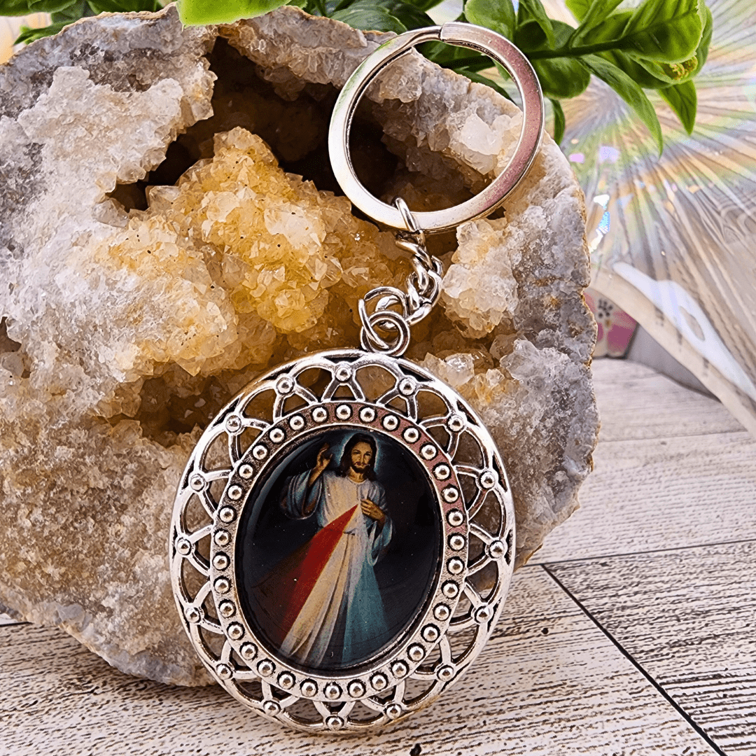 Jesus and Mary Keychains Divine Mercy keychain Alexandra International