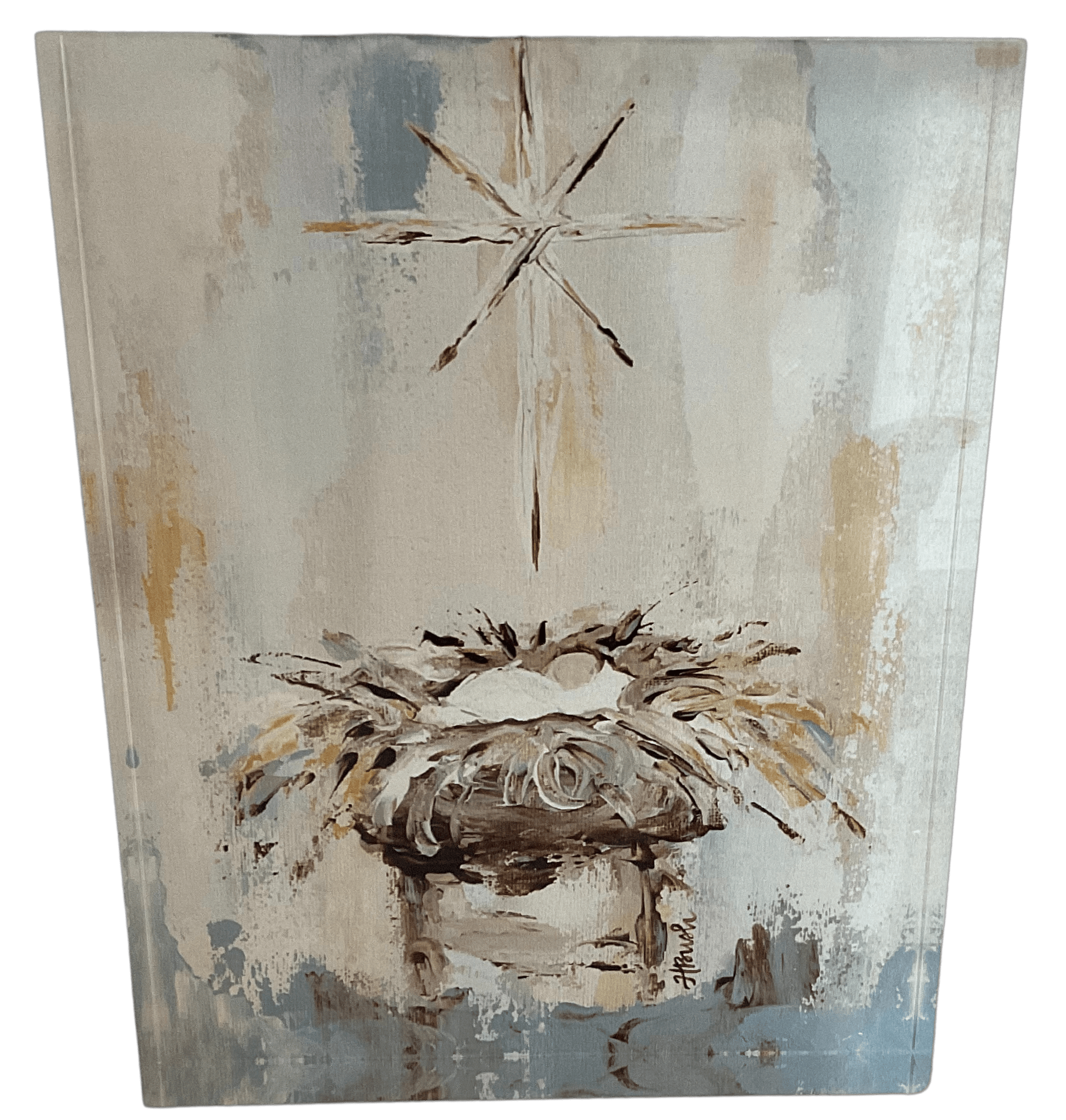 Jesus in  Manger Acrylic Block Art Raz Imports