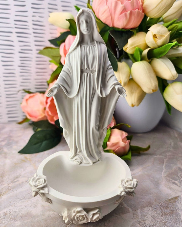 Lady of Grace Holy Water Font Religious Goldscheider of Vienna