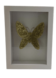 Large Crystal Butterfly in Shadow Box Frame Gold and Clear Artwork Art by Amy