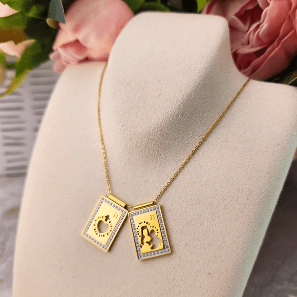Large Gold Scapular Necklace Jewelry Ibiza Passion