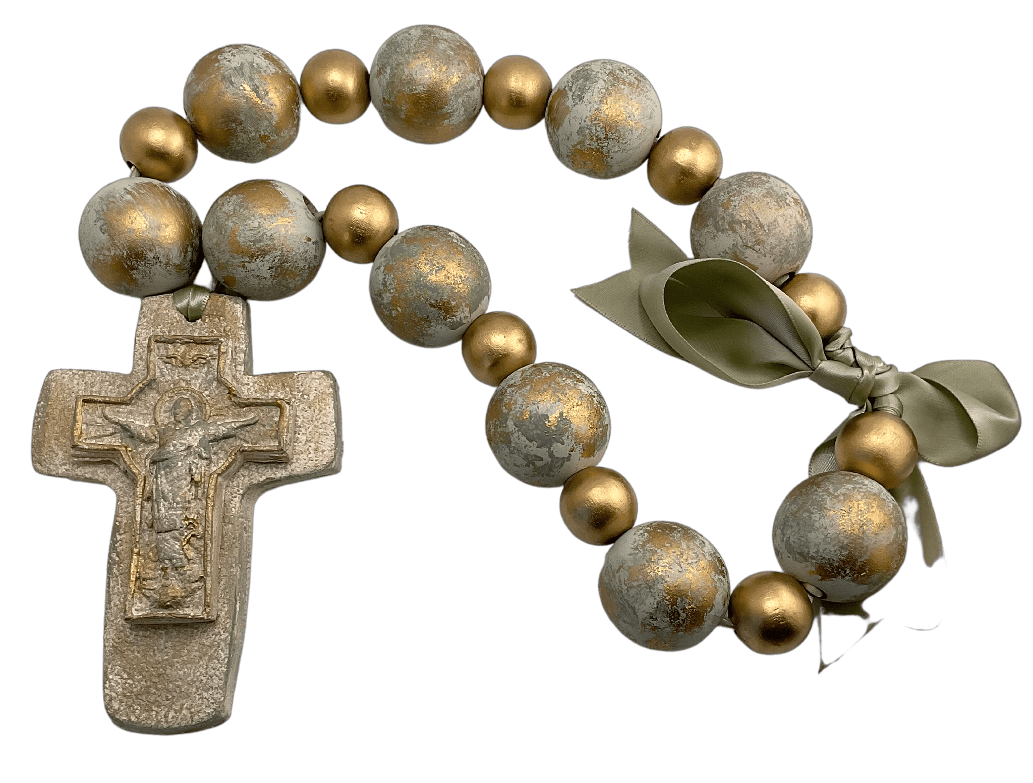 Large Hand Painted Blessing Beads With Cross Cypress Springs Gift Shop