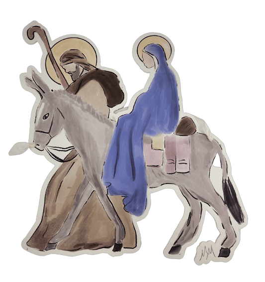 Large Holiday Door Hangers Traveling Holy Family Artwork, Sister Dulce Gift Shop, Catholic Store, Religious Store, Catholic Christmas, Religious Christmas, 