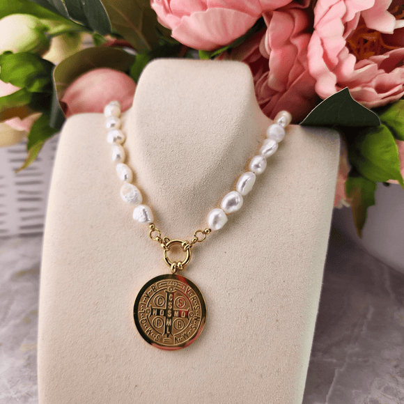 Large Pearl St. Benedict Necklace Jewelry Ibiza Passion