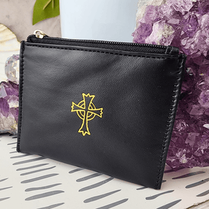 Leather Rosary Cases Black Rosary Pouch Chritian Brands