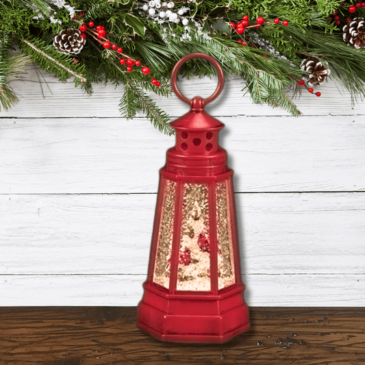 LED Cardinal Shimmer Lighthouse Christmas Decor Roman