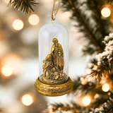 LED Gold Nativity Cloche Ornaments Joseph Holding Lantern Christmas K&K Interiors