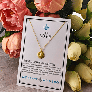 Let Love Sacred Heart Starburst Necklace Jewelry My Saint My Hero