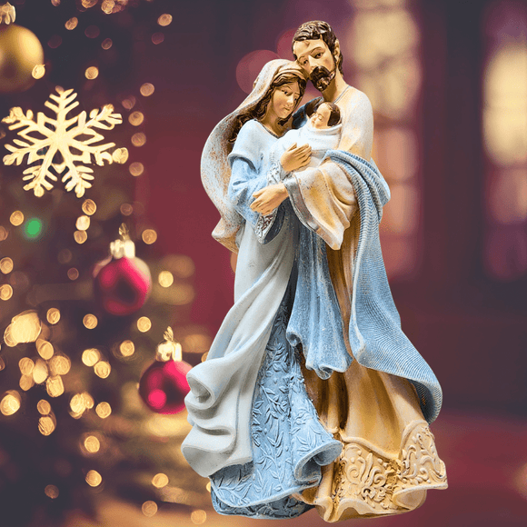 Light Blue and Tan Holy Family Statue Statue Roman Gifts