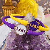 LSU Tigers Enamel Silicone Bali Bracelet Bracelets Canvas