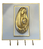 Madonna and Child Rosary Hanger Grey and Gold Rosary Cypress Springs Gift Shop