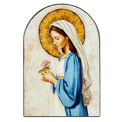 Sister Dulce Gift Shop, Catholic Store,  Catholic Art, Madonna of the Roses Plaque, Mary Plaque