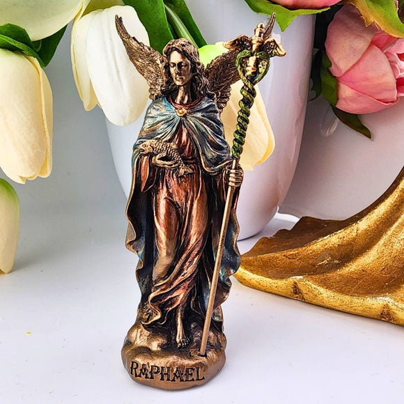 Mini St. Raphael For Healing Statue Unicorn Studio Inc