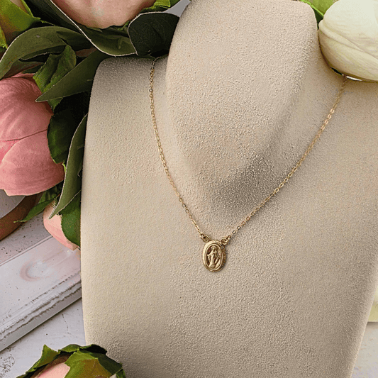 Gold Miraculous Medal Necklace