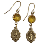Miraculous Medal Earrings With Stone Earrings Parker Madison