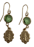 Miraculous Medal Earrings With Stone Green Stone Earrings Parker Madison
