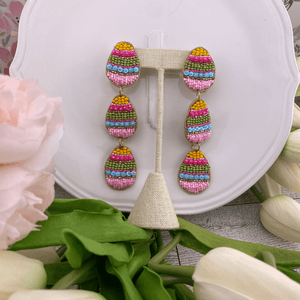 Multi Beaded Egg Earrings Jewelry Jane Marie LLC
