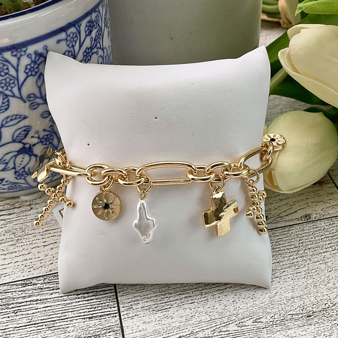 Sister Dulce Gift Shop. Catholic Store, Religious Store,  Catholic Jewelry, Religious Jewelry, Cross Charm Bracelet