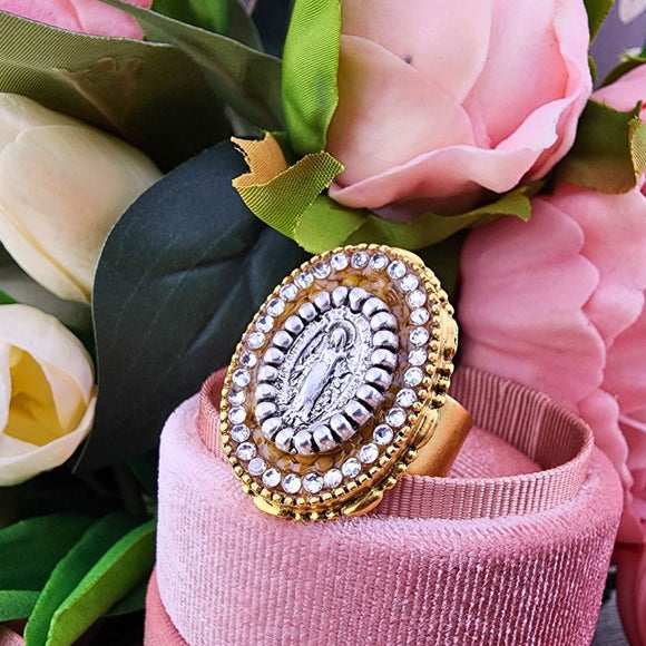 Mustard Seed  Two Tone Miraculous Medal Ring Jewelry Mustard Seed Jewelry
