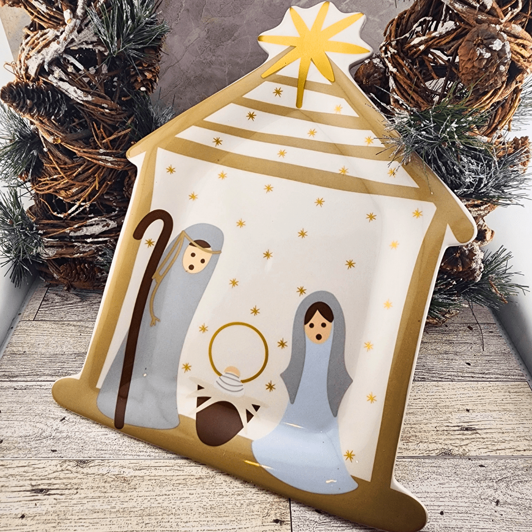 Nativity Platter Christmas Coton Colors Company