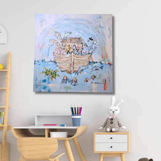 noahs ark canvas, Sister Dulce Gift Shop, Shepherds Staff, Religious Store, Cypress Springs Mercedarian Prayer Center, Catholic, baby gift, nursery, expecting mother