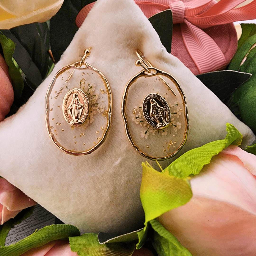 Sister Dulce Gift Shop. Catholic Store, Religious Store,  Catholic Jewelry, Religious Jewelry, Our Lady of Grace Earrings, Virgin Mary Earrings