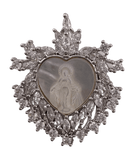 Our Lady of Grace Pendant/Pin Silver Heart Necklace Roman Gifts