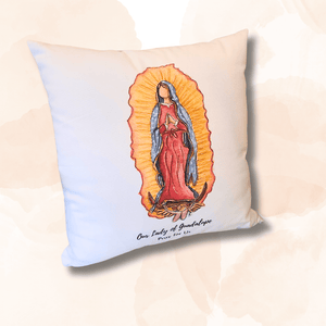 Our Lady of Guadalupe Pillow Home Decor Jen Culotta Faithful Designs