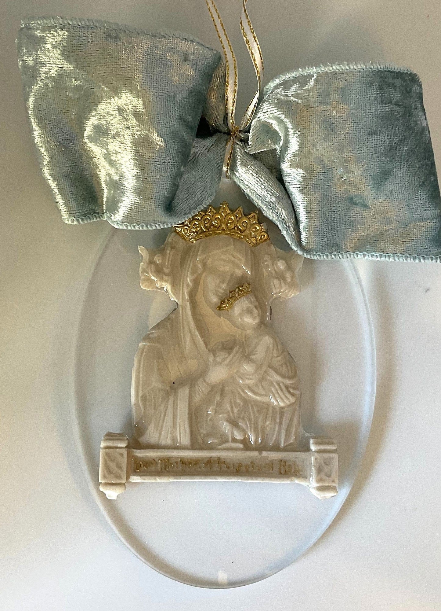 Oval Acrylic Ornaments With Castings Mother of Perpetual Help, Sister Dulce Gift Shop, Catholic Store, Religious Store, Catholic Christmas, Religious Christmas, 
