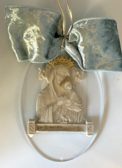 Oval Acrylic Ornaments With Castings Mother of Perpetual Help, Sister Dulce Gift Shop, Catholic Store, Religious Store, Catholic Christmas, Religious Christmas, 